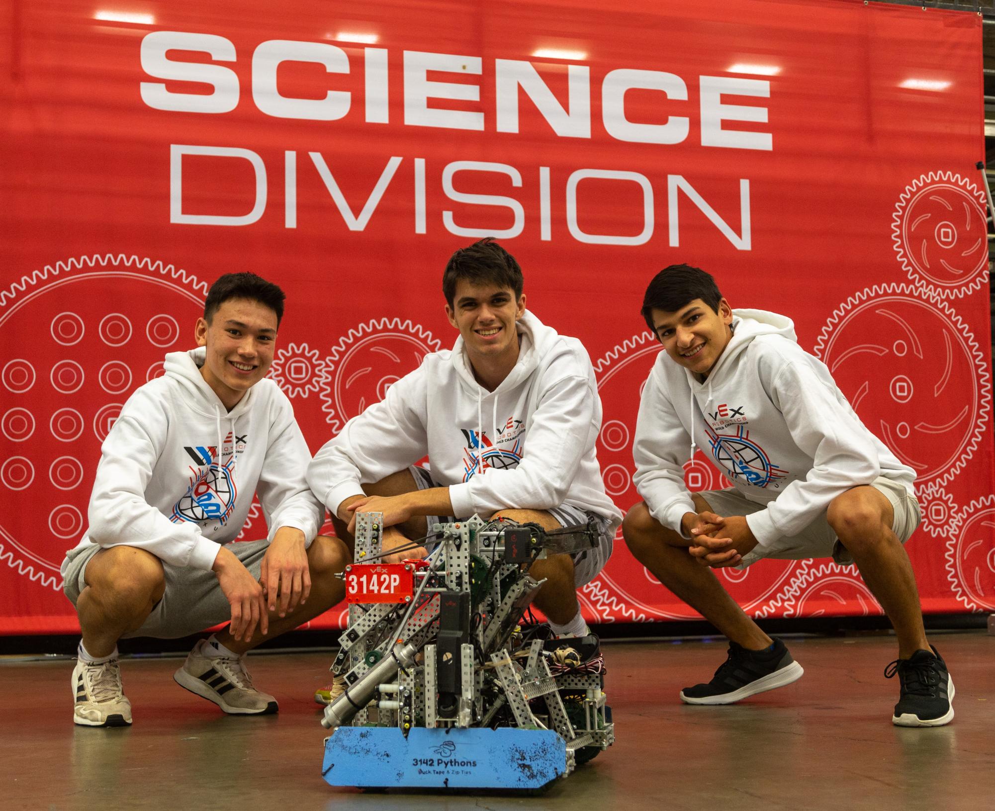 Three Paideia seniors competed in the Vex Robotics world championships.