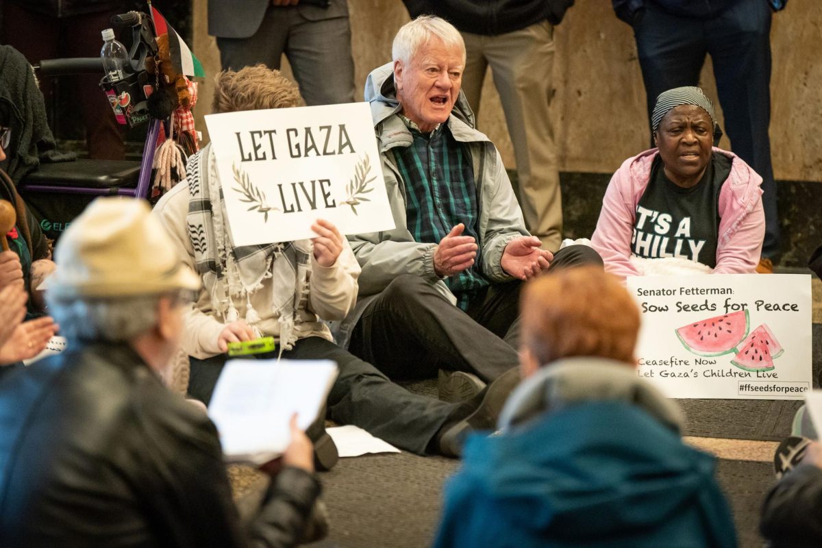 Protesters in Philadelphia demonstrate their disapproval of the U.S.'s support for Israel in the conflict.
by Jessica Griffin/The Philadelphia Inquirer