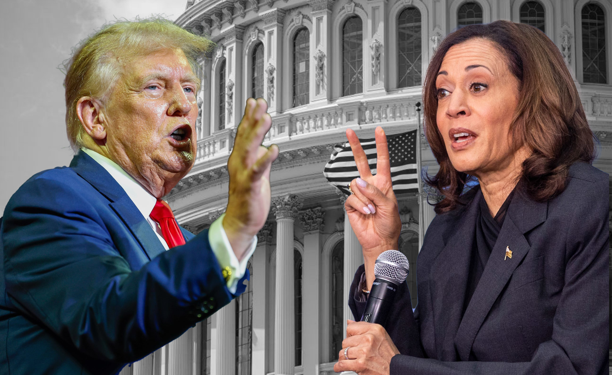 Vice President Harris and former President Trump face off.
Photo by Yong Kim and Tyger Williams/The Philadelphia Inquirer