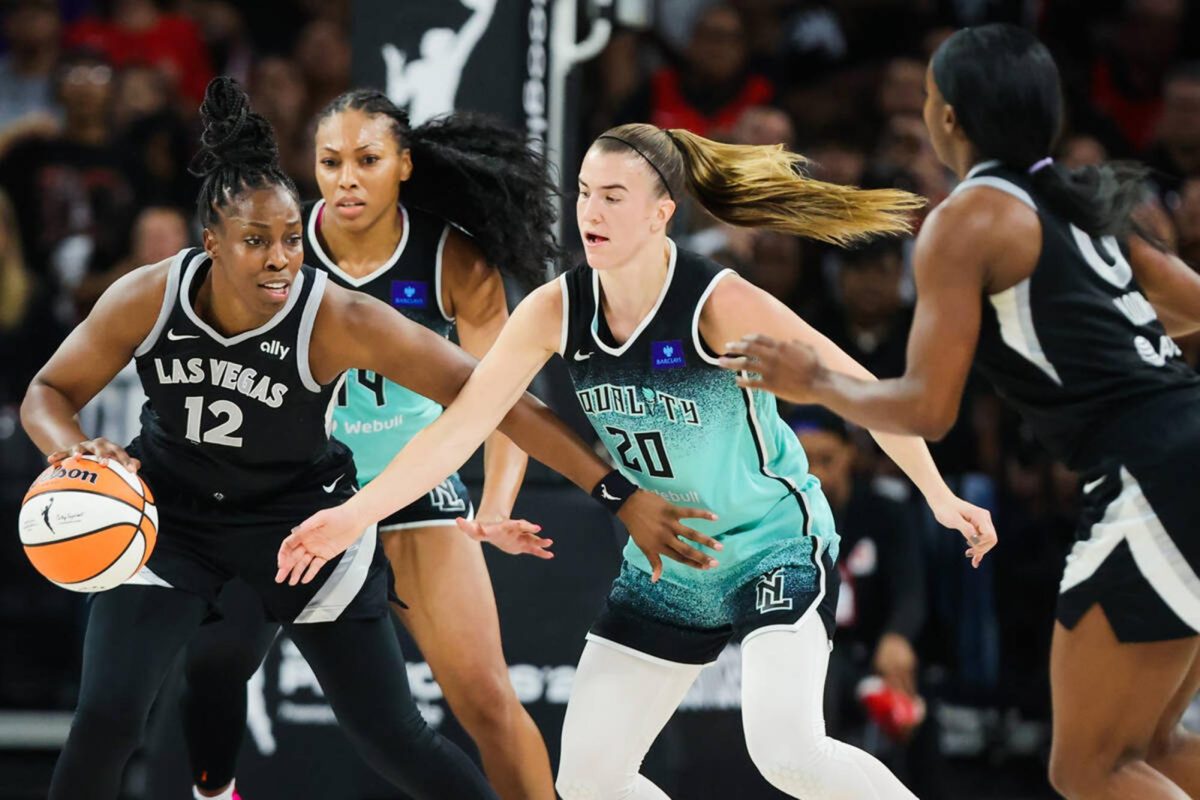 Liberty star Sabrina Ionescu’s game winning shot in Game 3 of the WNBA finals propelled her team to winning the championship.
Photo by Madeline Carter/Las Vegas Review-Journal Review-Journal