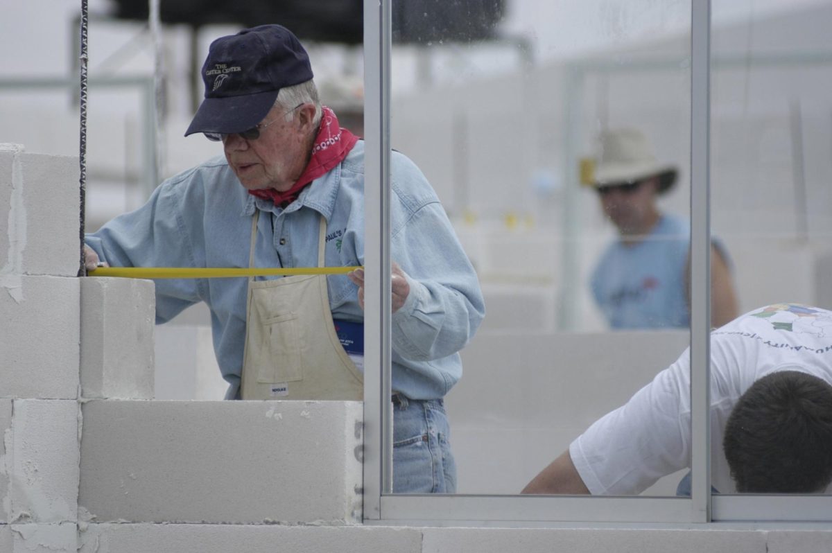 Jimmy Carter helped build homes with Habitat for Humanity.
Photo by Steffan Hacker