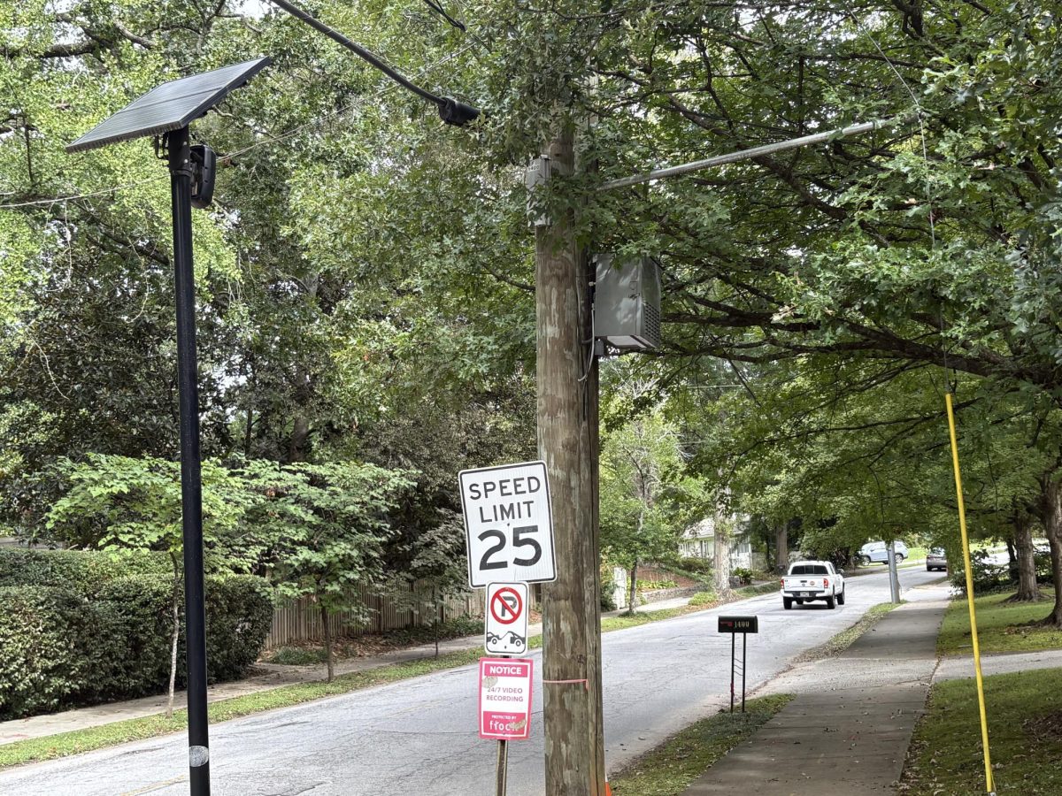 Flock Cameras capture students walking from the parking lot to school.