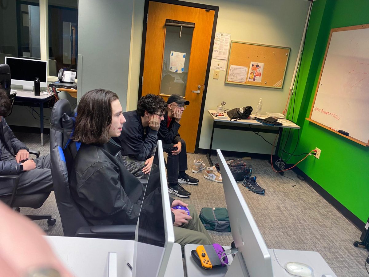 Esports players contemplate their next move during a practice last year.